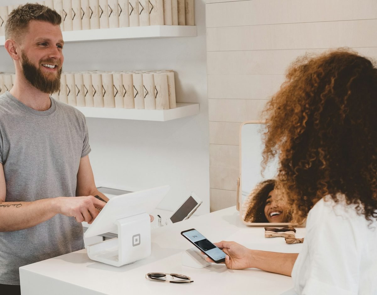 Small business owner packing online store orders